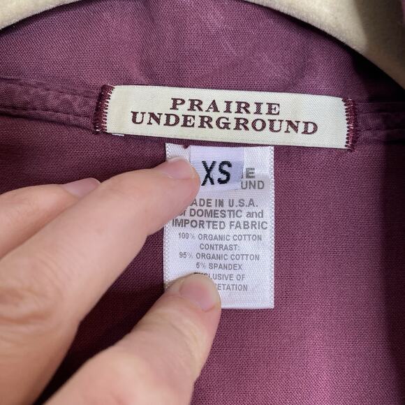 PRAIRIE UNDERGROUND Raven Draped Asymmetrical‎ Pleats Tunic Burgundy Wine XS - Picture 2 of 7